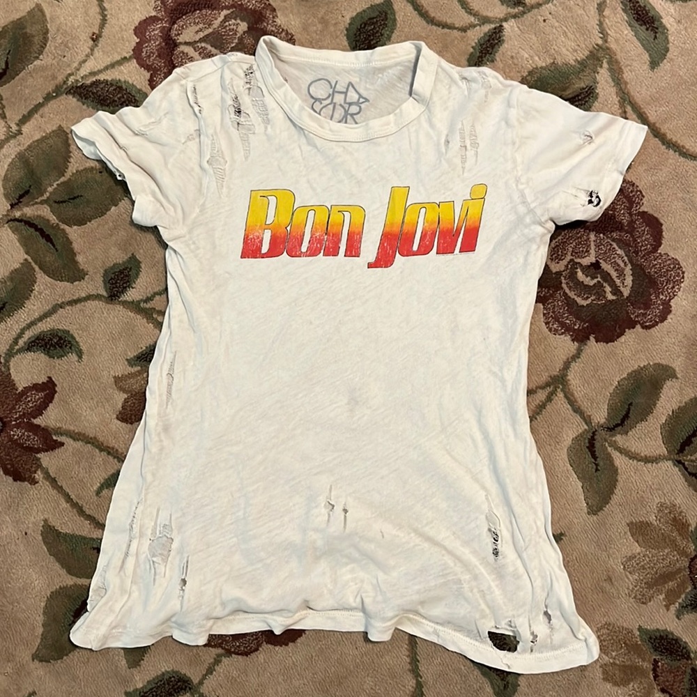 Chaser Bon Jovi distressed T-shirt